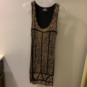 Black and gold sequined dress - NWOT